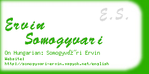 ervin somogyvari business card